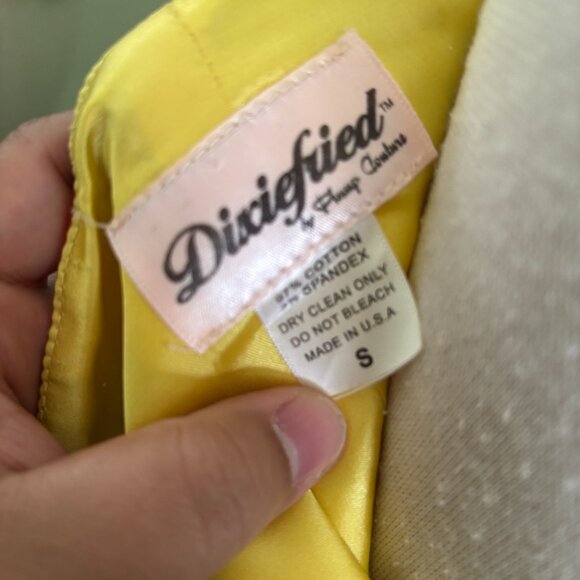 Dixiefied by Pinup Girl Couture Tiki Print Vintage Bustier Ruffle Top Size SMALL - Picture 6 of 11